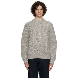Gray Cable Sweater 222936M201005