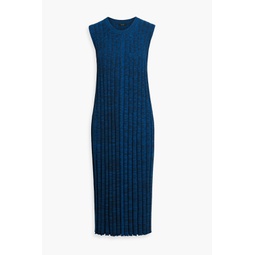 Space-dyed ribbed-knit midi dress