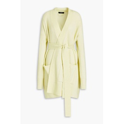 Luxe ribbed cotton, wool and cashmere-blend cardigan