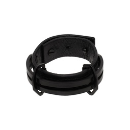 Black Leather Bracelet 241420M142003