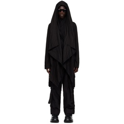 Black Hooded Coat 241420M176000