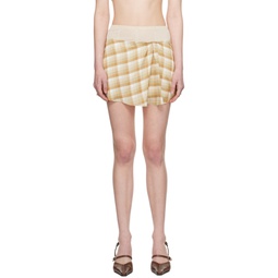 Tan Layered Miniskirt 231201F090000