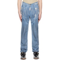 Blue Painted Corset Jeans 231092M186003