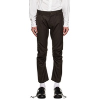 Brown Paneled Trousers 232253M191006