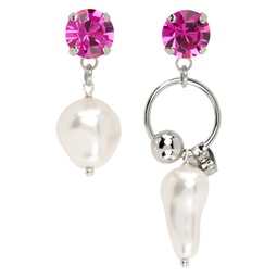 Silver   Pink Stan Earrings 232235F022031