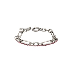SSENSE Exclusive Silver   Pink Paloma Bracelet 221235F020004