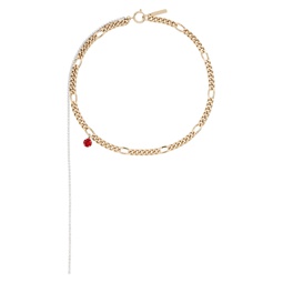 SSENSE Exclusive Gold   Red Val Necklace 221235F023035