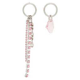 SSENSE Exclusive Silver   Pink Ewan Earrings 221235F009005