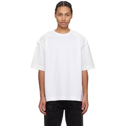 White Paneled T Shirt 241343M213000