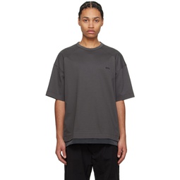 Gray Side Zip T Shirt 241343M213013