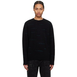 Black Pattern Sweater 241343M201004