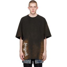 Black   Brown Garment Dyed T Shirt 241343M213035