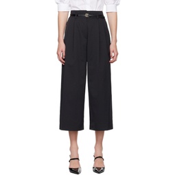 Black Double Waisted Trousers 241343F087001