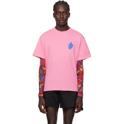 Pink Anchor Patch T Shirt 241477M213018