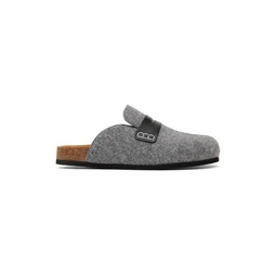 Gray Embroidered Clogs 231477M231009