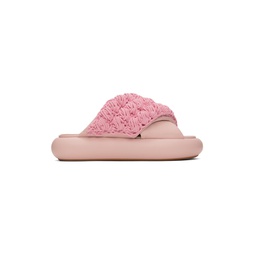 Pink Crochet Twister Platform Slides 241477F124004