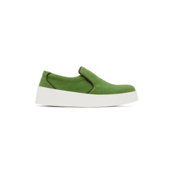 Green Slip Ons Sneakers 241477M237008