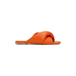 Orange Twist Flat Sandals 241477F124012
