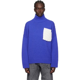 Blue Popcorn Turtleneck 241477M205000