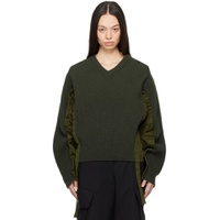 Green Drawstring Sweater 241477F096003