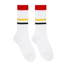 White Striped Socks 222477M220004