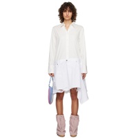 White Boxy Denim Midi Dress 231477F052011