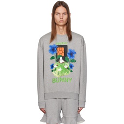 Gray Happy Bunny Sweatshirt 232477M204002