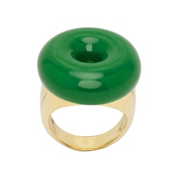 Gold   Green Bumper Moon Ring 231477F024000