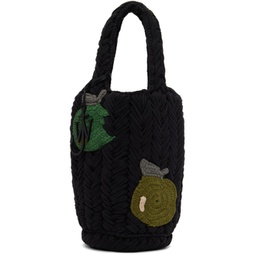 SSENSE Exclusive Black Apple Knitted Tote 231477F046006