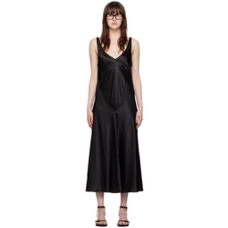 Black Layered Maxi Dress 241477F055003