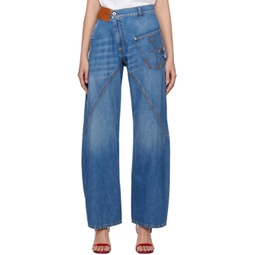 Blue Twisted Jeans 241477F069000
