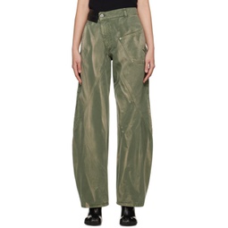 Green Twisted Jeans 241477F069002