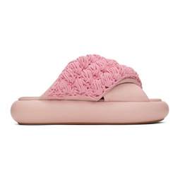 Pink Crochet Twister Platform Slides 241477F124004