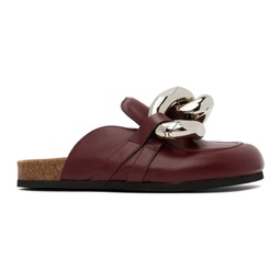 Burgundy Chain Loafers 232477F121007