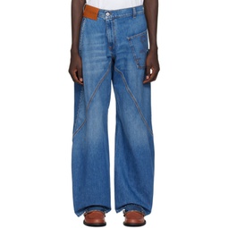 Blue Twisted Jeans 241477M186004