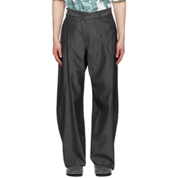 Gray Twisted Workwear Trousers 231477M191009