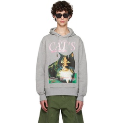 Gray Cat Hoodie 242477M202004