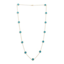 14K Goldplated & Synthetic Turquoise Station Necklace