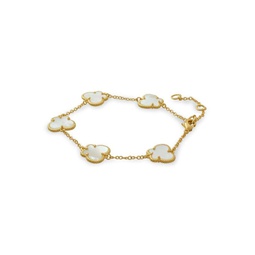 Butterfly Collection 14K Goldplated & Mother of Pearl Bracelet