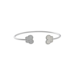 Butterfly Collection Rhodium Plated, Mother-Of-Pearl & Cubic Zirconia Braclet