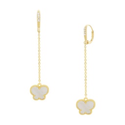Butterfly Collection 14K Goldplated & Mother of Pearl Drop Earrings