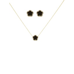 Flower 2-Piece 14K Goldplated & Cubic Zirconia Necklace & Earrings Set