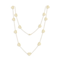Heart 14K Goldplated Mother Of Pearl Necklace