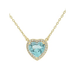 Heart 14K Goldplated Cubic Zirconia Pendant Necklace