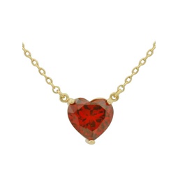 14K Goldplated & Cubic Zirconia Heart Pendant Necklace