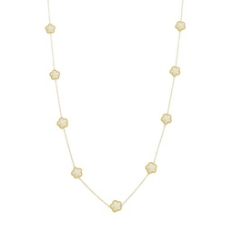 14K Goldplated & Mother Of Pearl Double Wrap Station Necklace