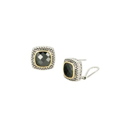 14K Goldplated, Rhodium Plated & Cubic Zirconia French Clip Earrings