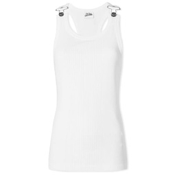 Jean Paul Gaultier Overall Buckle Ribbed Tank Top White