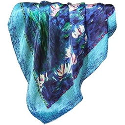 Jeelow 100% Luxurious Mulberry Silk Extra Large Square Scarf Shawl Wrap For Women 16 Mommes 42x42 Inch For Evening Dresses