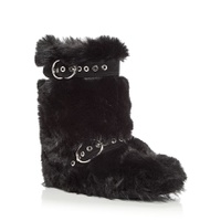 Womens Fluffed-Up Faux Fur Booties